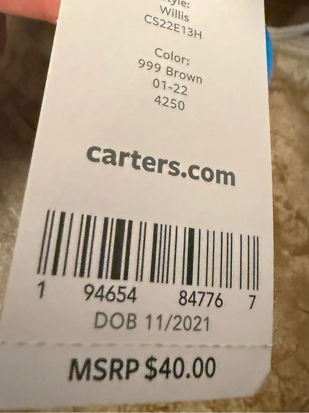 Carter’s Toddler High Top Sneakers Tan Brown Neutral Boots Lace Shoes Sz 9 NWT